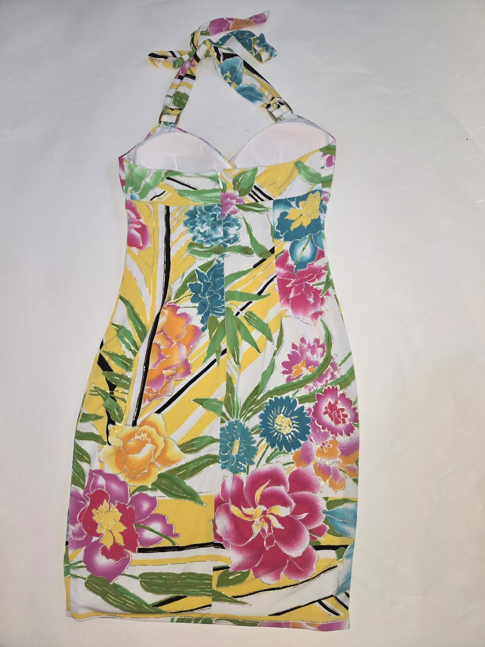 Cache- Bright Tropical Floral Halter Maxi Dress Womens Size Small - Picture 6 of 12